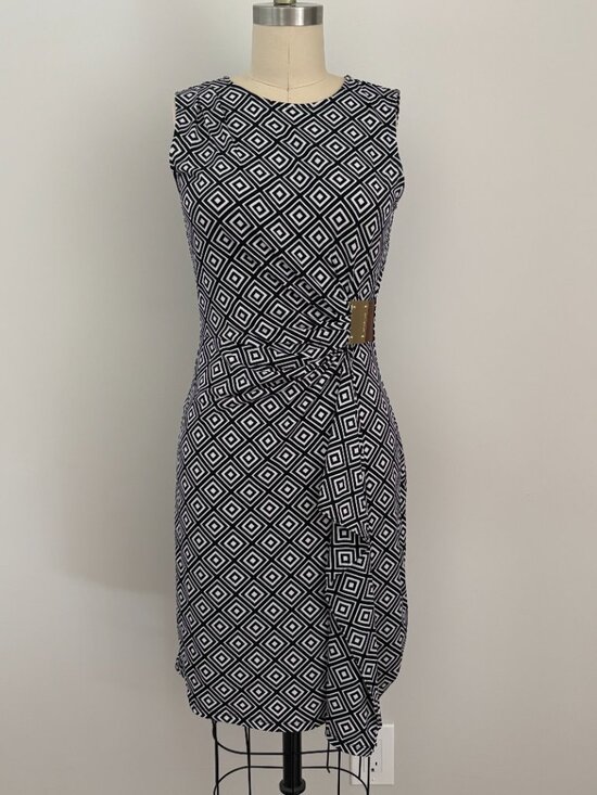 MICHAEL Michael Kors Dresses & Skirts - Michael Kors Geometric Print Faux Wrap Dress Office Siren Party Chic Sixties
